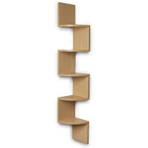 Danya B XF11035BH Large Decorative 5-Tier Corner Floating Wall Mount Display Shelving Unit - Beech Veneer