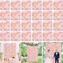 Rose Flower Wall Backdrop Panel - Rose Artificial Flower Wall Backdrops Floral Baby Shower Wedding Background DIYers Event Centerpieces (5ftx7.5ft, Pink&White)