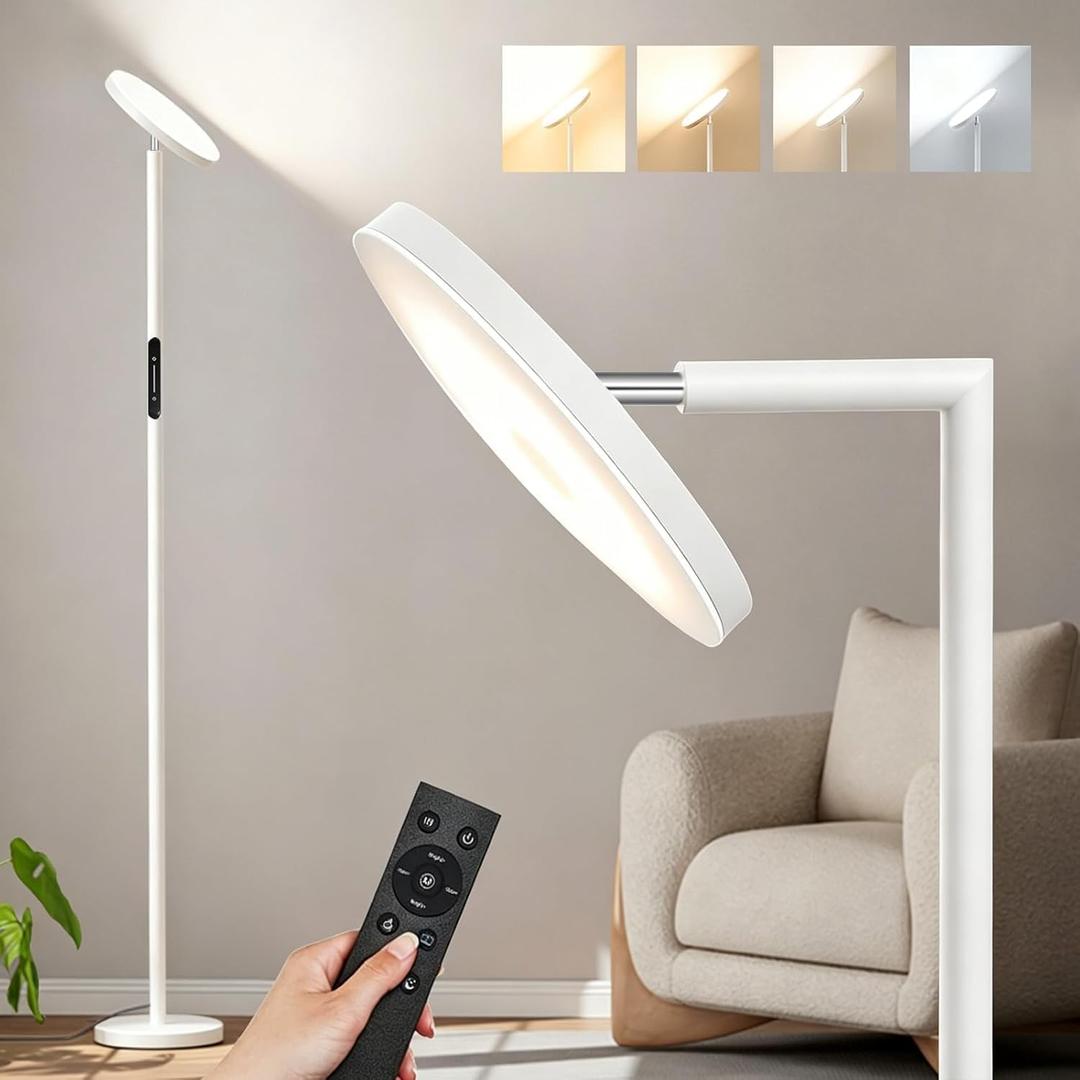 36W LED Floor Lamp, Modern Stepless Dimmable Torchiere Standing Lamps