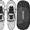 Retrospec Drifter Snowshoes for Women & Men - Lightweight Aluminum Frame Snow Shoes with Double Ratchet Binding System, Heel Lifts & Carry Bag for All Terrain Hiking & Winter Sports (21", Arctic)