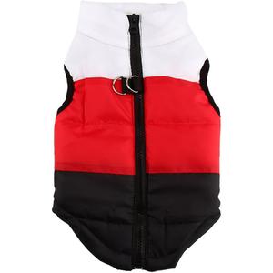 Winter Dog Vest - Waterproof & Windproof Warm Coat for Small/Medium Dogs in White/Red/Black - XS (XS(Back:9.0", Chest:13.5", 3.0-5.0lbs))