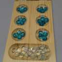 Wooden Mancala Board Game Set,Larger Size Mancale Instructions, Portable Travel Board Game for Kids and Adults