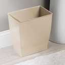iDesign Small Plastic Bathroom Trash Can, Slim Rectangle Garbage Bin for Bedroom, Office, Dorm, Brown (Taupe)