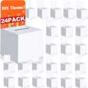 24 Pcs Ballot Boxes Suggestion Boxes Donation Box for Fundraising, Cardboard Raffle Box with Slot and Removable Header for Collecting Business Card Voting Contest, Valentine Boxes for Kids (White)