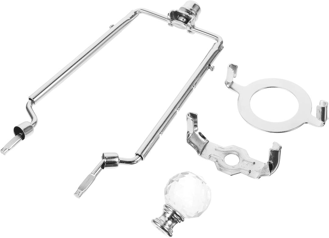 Lamp Shade Harp Holder Kit with Finial Easy Installation Compact Versatile for Table Floor Lamps Durable Parts for Diy Projects and Repairs