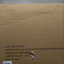 PAWLAND Freestanding Dog gate with Walk Through Door, Dog Gates for Doorways, The House, Stairs, 80" Wide Pet Puppy Safety Fence with Support Feet, 4 Panels, Espresso