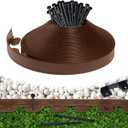 Garden Edging Border,Plastic Edging for Landscaping,Flower Bed, Paver and Lawn Edging Border (2Inchx100FT-2, Brown)