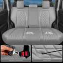 Seat Covers Custom Fit 2017-2022 Honda CR-V, Premium Faux Leather Car Seat Protector, Pet Friendly Interior Cover for CRV(Grey, Full Set)