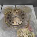 Clocks for Living Room, Large Wall Clock, 3D Silent Wall Clock, Retro Metal Ginkgo Leaf Design, for Bedroom Kitchen Decorative Wall Clocks, 59''x35''
