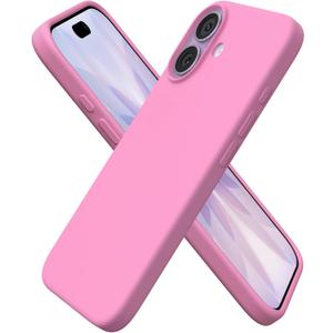 ORNARTO Compatible with iPhone 17 Case 6.3, Slim Liquid Silicone 3 Layers Full Covered Soft Gel Rubber Phone Case Protective Cover 6.3 Inch, Honeydew Pink