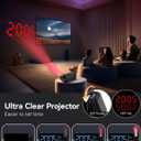 Netzu Projection Clock for Bedroom Ceiling, Alarm Clocks with 180 Rotatable Projector, Date Temperature and Weekday, Manual DST, 5 Brightness, 10 Ringtones, 4 Volumes and Snooze (RGB)