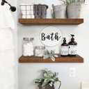 QEEIG Bathroom Long Floating Shelves for Wall (Brown, Set of 2, 23.6")
24 inch Shelf for Farmhouse Home Decor, Rustic Plant Display, Towels Organizer, Books (008-60BN)