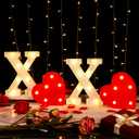 Cunno Valentines Decorations XOXO Light up LED Sign XOXO Letters Sign Wall Decor Heart Shaped Hanging Wall Art Valentine Decoration for Home Bedroom Office Night Light(White, Red)