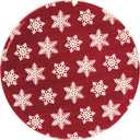 Primitives by Kathy Dinner Plate - 4 red stoneware plate featuring white snowflake pattern