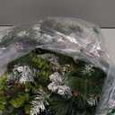 Artificial Christmas Tree for Outdoor Front Porch Decor, Real Touch Christmas Topiary, Realistic Potted Fake Faux Tree Plants for Indoor Garden Holiday Winter Decoration (29.5" White Flocked)