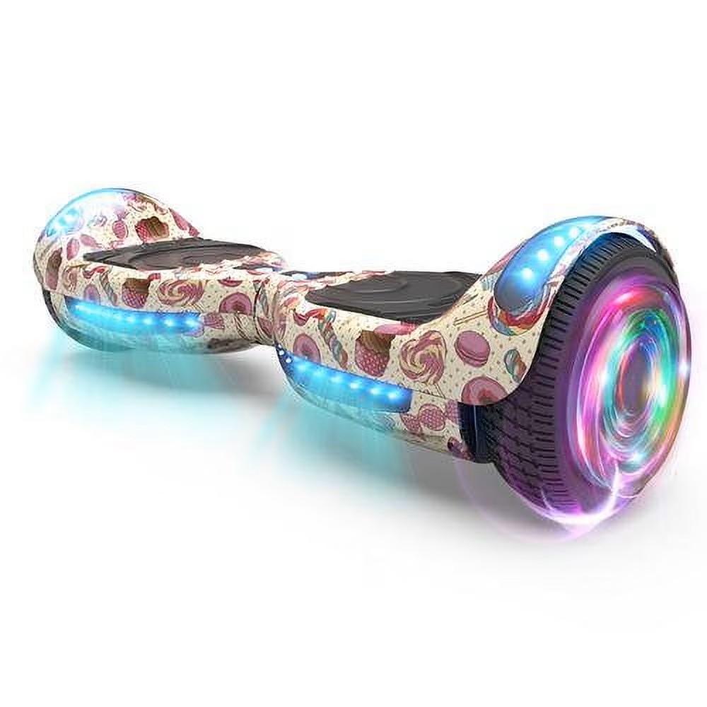 Hoverstar Flash Wheel hover board 6.5 In. Bluetooth Speaker with LED Light Self Balancing Wheel Electric Scooter, Candyland 