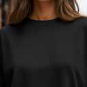 Trendy Queen Womens Spring Tops Oversized Long Sleeve T Shirts 2026 Basic Tee Fall Casual Workout Y2K Clothes (Black, M)