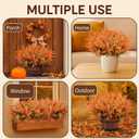 LiuSuper 16 Bundles Fall Flowers Artificial for Decoration, UV Resistant Fall Fake Flowers No Fade, Faux Fall Plants Arrangement for Thanksgiving Porch Home Garden Fireplace (Fall Orange 16*Boxwood)