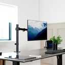 VIVO Single 13 to 38 inch Ultrawide Monitor Arm Desk Mount, Regular Screens up to 32 inches, 22 lbs capacity, Fully Adjustable Stand with C-Clamp and Grommet Base, Black, STAND-V001 (16" Tall)