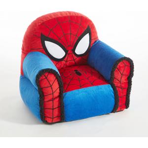 Idea Nuova Marvel Spiderman Figural Bean Bag Chair with Sherpa Trim, Ages 3+, Polyester, Red, Medium