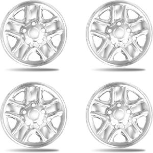18 inch Chrome Silver Wheel Skins for 2007-2021 Toyota Tundra Fits Factory Steel Wheels 42601-0c041, 5 Spoke Snap on Hubcaps Wheel Covers 4 Pack