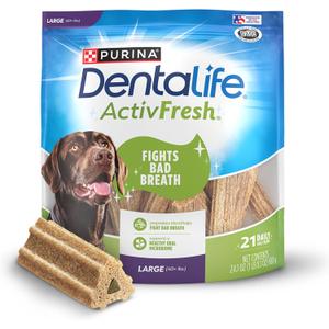 DentaLife ActivFresh Dog Chews for Large Dogs 40 lbs. and up, Dental Chews to Freshen Breath, Chicken Flavor, 24.1 oz., 21 Chews - 21 ct. Pouch
