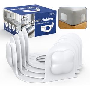 Sheet Holders Bed Sheet Grippers - Fitted Sheet Holder for Corners Keep Sheets Firm & Tight Fit All Sheet Sizes Sheet Straps Clips Easy Installation