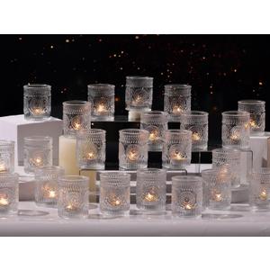 48pcs Clear Votive Candle Holders Bulk, Wedding Party Centerpieces Table Decorations, Glass Candle Holder for Tea Lights, Candle Holders Bulk, Wedding Party Supplies