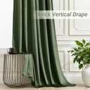 Olive Green Pleated Velvet Blackout Curtains 92 inches Long 2 Panels Set Thermal Insulated Triple Pinch Pleat Velvet Drapes Room Darkening Thick Luxury Modern Minimalism Forest Green Christmas Decor