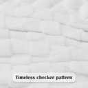 NEWCOSPLAY Super Soft Throw Blanket White Premium Silky Flannel Fleece 3D Checkered Lightweight Bed Blanket All Season Use (White Checkered, Throw(50"x70"))