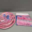 41PCS Pink Stitch Party Set 20 Plates, 20 Napkins & 1 Table Cover. Perfect for Stitch-Themed Birthdays! Features Cute Pink Stitch Prints, Durable Plates, and Easy Cleanup. Ideal for Kids Parties!