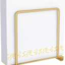 Napkin Holder for Table, Metal Napkin Holder for Kitchen Dining, Standing Paper Napkin Storage for Table Countertop, Gold