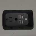 Black Multi Plug Outlet, HANYCONY Outlet Extender with 4 USB Ports (2 USB C) and Night Light, 1050J Surge Protector, Wall Mount, Outlet Splitter for Bathroom Kicthen Camper Dorm Room Essentials