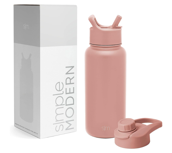 Simple Modern Water Bottle with Straw and Chug Lid | Insulated Stainless Steel Thermos for Sports Gym | Summit Collection | 32oz | Mauve Me