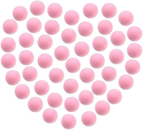 CHAKANLX 48 Pieces Power Popper Refill Balls Soft Foam Balls Approx 1.2 Inch in Diameter, Foam Balls for Popper Air Blaster Toy Guns, Replacement Foam Bullet Ball for Shooting Game Toy Guns (Pink) + 3 Pack Clear Boxes with Lids