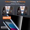 OMOTON 360 Privacy Screen Protector for iPad A16 11th 10th Generation (11/10.9 inch 2025/2022), 4 Way Anti-Spy Tempered Glass with Installation Tray, Case & Apple Pencil Compatible, 2 Pack