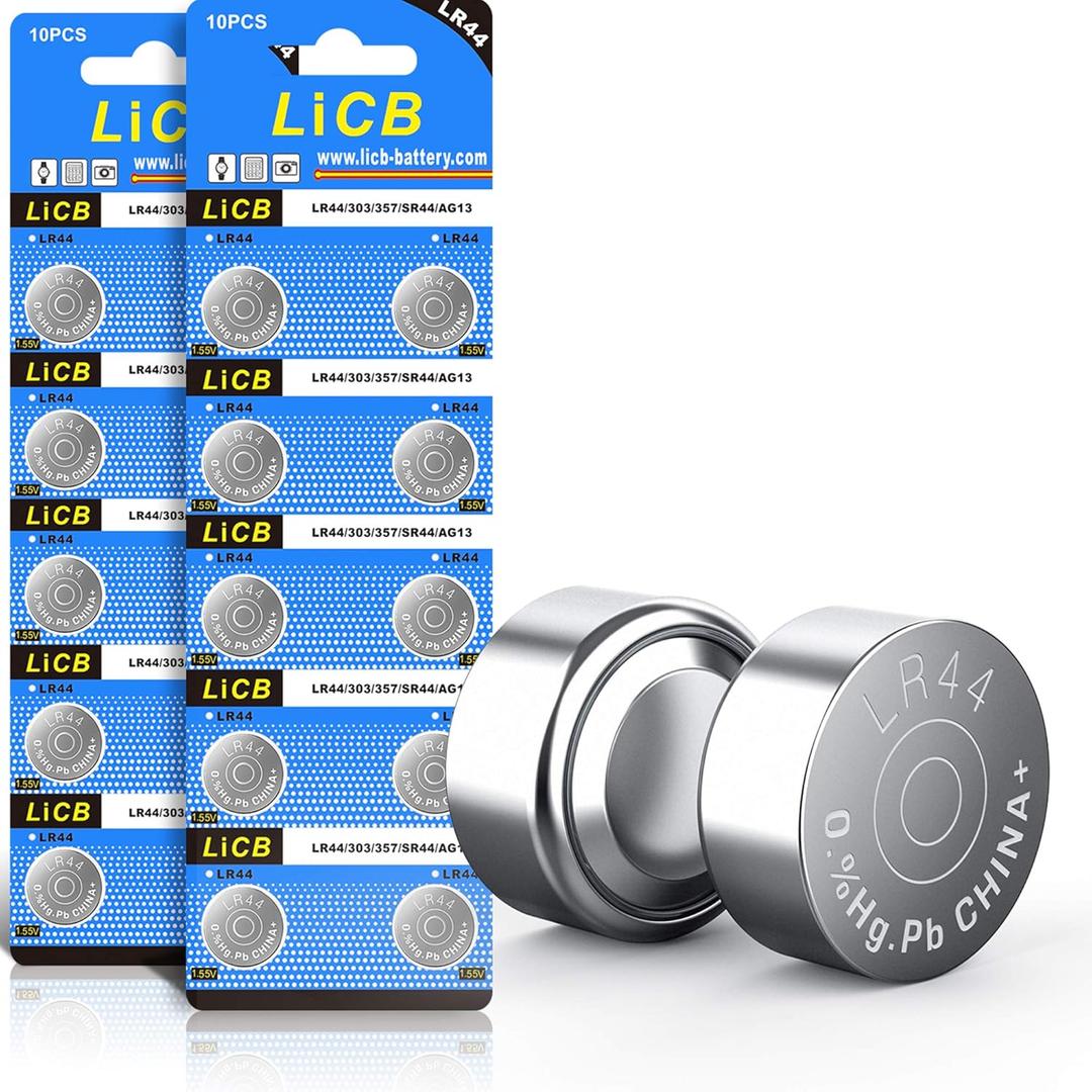 LiCB 20 Pack LR44 377 626 Watch Battery 1.5V Button Cell Batteries