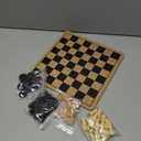 Regal Games - Reversible Wooden Board for Chess, Checkers & Tic-Tac-Toe - 24 Interlocking Wooden Checkers and 32 Standard Chess Pieces - for Age 8 to Adult for Family Fun