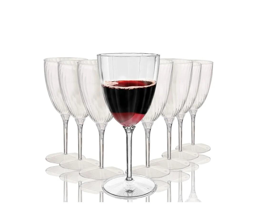 Oojami Elegant Plastic Champagne Flutes - 32 PCS, 7.8oz Disposable & Reusable Wine Glasses - Perfect for Home, Parties, Weddings, Birthdays & Celebrations (32, Clear)
