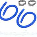 1.5 x 41 Pool Pump Replacement Hose, 2-Pack Above-Ground Pool Hoses with 4 Stainless Steel Clamps, Compatible with Intex, Coleman, Summer Waves Pool Pumps & Filters (2 PACK Blue)