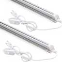 Barrina T8 LED Shop Lights 2FT, 20W 3000LM 5000K, 2 Pack, High Output Tube