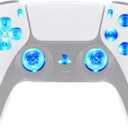 eXtremeRate Multi-Colors Luminated D-pad Thumbstick Share Option Home Face Buttons for PS5 Controller BDM-030 040 050, Clear Buttons 7 Colors 9 Modes DTF LED Kit for PS5 Controller - NO Controller (Transparent)