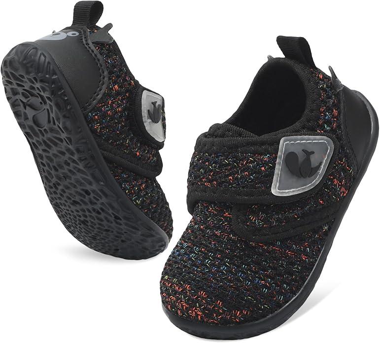 FEETCITY Baby Walking Shoes Barefoot Baby Shoes Infant Sneakers Newborn Crib Shoe Lightweight Flexible Slip On Shoe, Size: 6-12 Months Infant