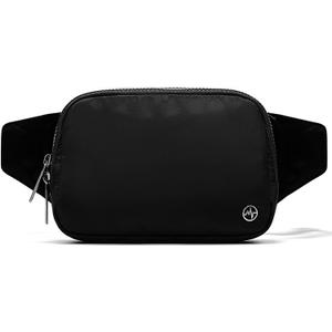 Pander Belt Bag Large 2L, Nylon Fanny Pack Purse for Women and Men with Adjustable Strap (Black Onyx)