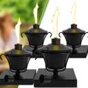 Outdoor Torch for 4x4 Fence Posts,4Pack Citronella Post Cap Torch, 14.5 oz Waterproof Metal Citronella Torch, Perfect for Garden, Patio, and Porch Decor