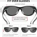 URUMQI Polarized Sunglasses Fit Over Glasses for Women, Trendy Cat Eye Sunglasses UV400 Protection Lens Flexible TR90 Frame