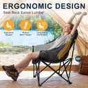 Oversized Camping Chairs for Adult - Heavy Duty Padded Portable Folding Chair XL Collapsible Camp Chair with Cup Holder Side Pocket for Outdoor Lawn Beach Sport Fishing Support 500LBS, Grey 2 Pack