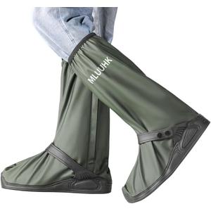 Rain Shoe Covers, Reusable Waterproof Rain Cover for Shoes, Non-Slip PVC Snow Boot Covers for Men and Women (X-Large, Green)