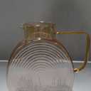 77oz Large Glass Water Pitcher with Gold Lid for Fridge Wide Handle Coffee Carafe for Party Water Jug Lemonade Iced Tea Jug Juice Sun Tea Jar for Drinks 2.2L (Clear)