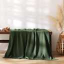 AORISSI 100% Cotton Muslin Throw Blanket for Bed, Couch, Small, Decorative, Soft, Pre-Washed, Breathable and Lightweight Gauze Blanket with Tassels, Suitable for All Seasons, Olive Green, 50"x60"